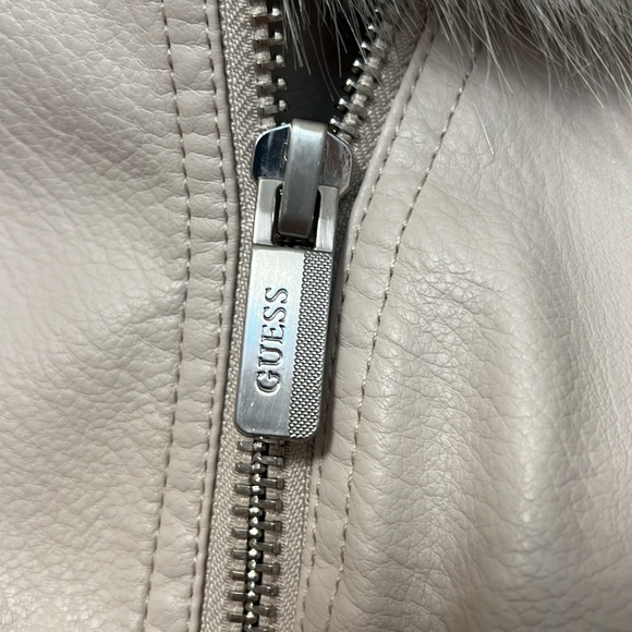 Guess Leather Moto Jacket with Fur - Picture 2 of 5